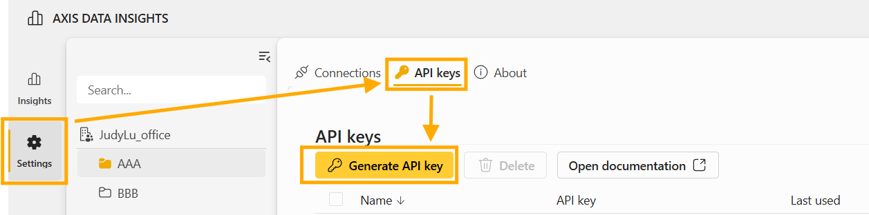 Generate API key