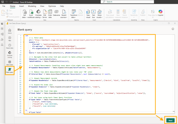 Power BI Integration Script