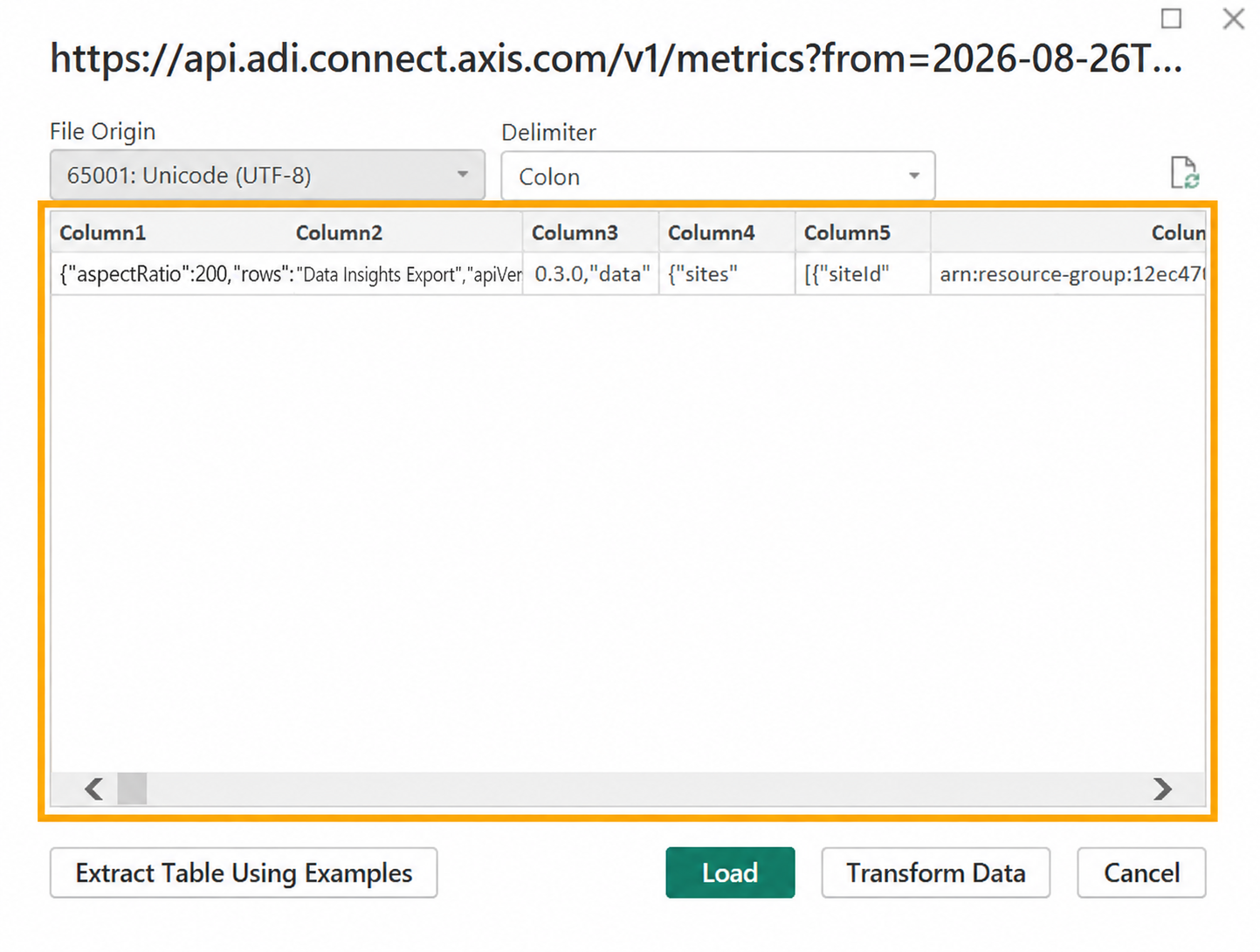 Power BI Web Load