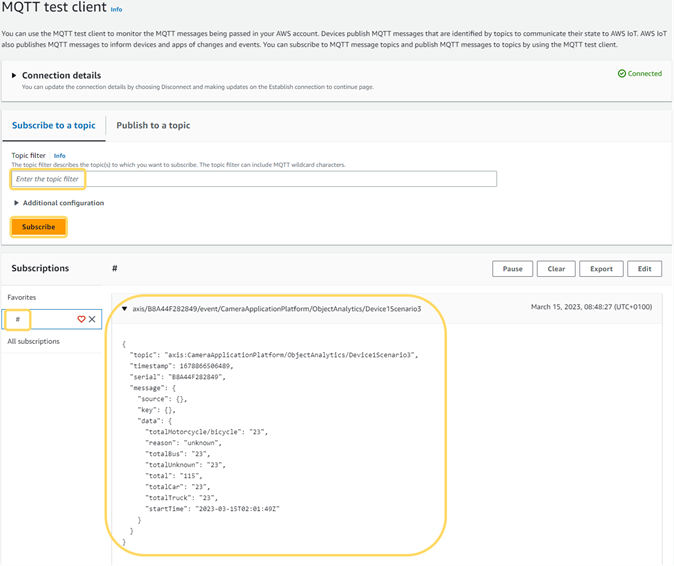 aws mqtt test client